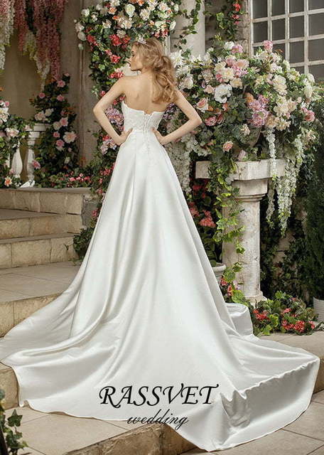 Свадебное платье Катерина. Силуэт Рыбка, А-силуэт. Цвет Белый / Молочный. Вид 2