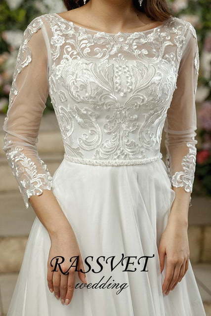 Свадебное платье Бэкки. Силуэт А-силуэт. Цвет Белый / Молочный. Вид 5