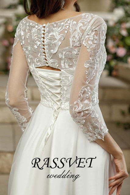 Свадебное платье Бэкки. Силуэт А-силуэт. Цвет Белый / Молочный. Вид 6