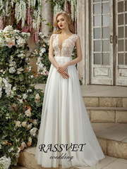 Свадебное платье Роса. Силуэт А-силуэт. Цвет Белый / Молочный. Вид 1