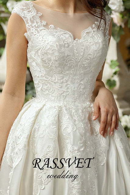 Свадебное платье Виттори. Силуэт А-силуэт. Цвет Белый / Молочный. Вид 5