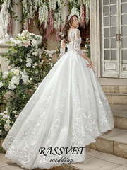 Свадебное платье Соландж. Силуэт Пышное, А-силуэт. Цвет Белый / Молочный. Вид 2