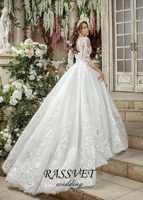 Свадебное платье Соландж. Силуэт Пышное, А-силуэт. Цвет Белый / Молочный. Вид 2