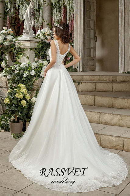 Свадебное платье Адриана. Силуэт А-силуэт. Цвет Белый / Молочный. Вид 2