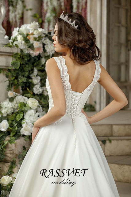 Свадебное платье Адриана. Силуэт А-силуэт. Цвет Белый / Молочный. Вид 5