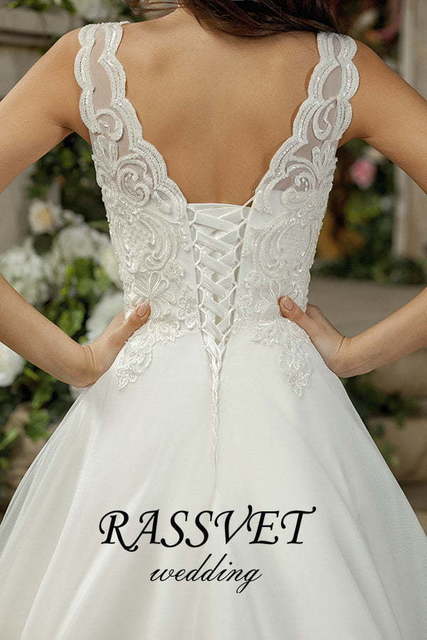 Свадебное платье Адриана. Силуэт А-силуэт. Цвет Белый / Молочный. Вид 7