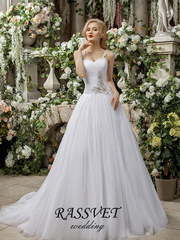 Свадебное платье Каролина. Силуэт А-силуэт. Цвет Белый / Молочный. Вид 1