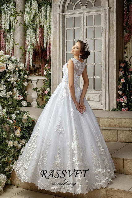 Свадебное платье Матильда. Силуэт Пышное, А-силуэт. Цвет Белый / Молочный. Вид 3