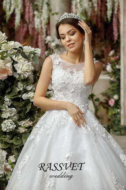 Свадебное платье Матильда. Силуэт Пышное, А-силуэт. Цвет Белый / Молочный. Вид 4