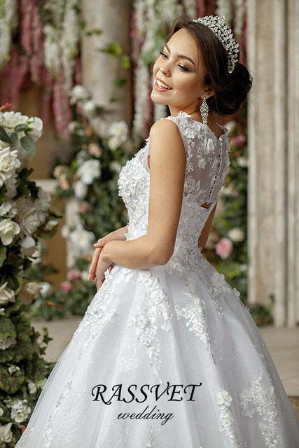 Свадебное платье Матильда. Силуэт Пышное, А-силуэт. Цвет Белый / Молочный. Вид 5