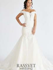 Свадебное платье Селеста. Силуэт Рыбка. Цвет Белый / Молочный. Вид 1