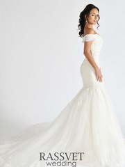 Свадебное платье Селеста. Силуэт Рыбка. Цвет Белый / Молочный. Вид 2