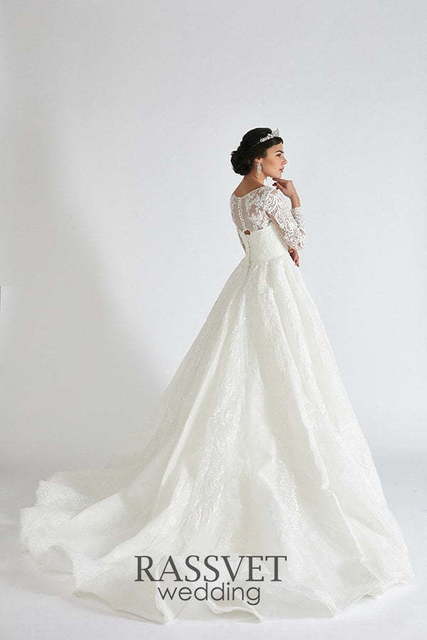 Свадебное платье Береслава. Силуэт Пышное, А-силуэт. Цвет Белый / Молочный. Вид 2