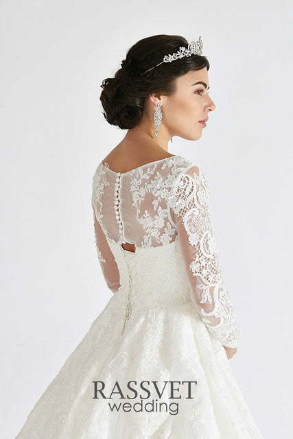 Свадебное платье Береслава. Силуэт Пышное, А-силуэт. Цвет Белый / Молочный. Вид 4