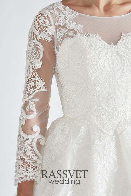 Свадебное платье Береслава. Силуэт Пышное, А-силуэт. Цвет Белый / Молочный. Вид 5