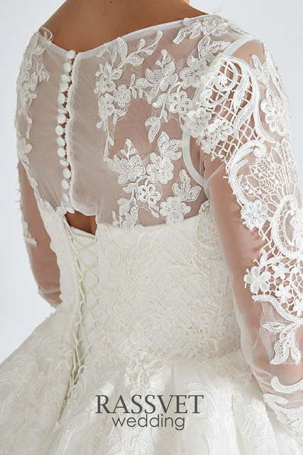 Свадебное платье Береслава. Силуэт Пышное, А-силуэт. Цвет Белый / Молочный. Вид 6