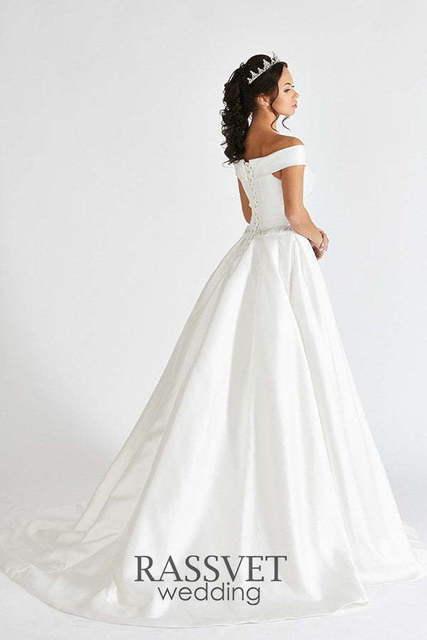 Свадебное платье Теслин. Силуэт А-силуэт. Цвет Белый / Молочный. Вид 2