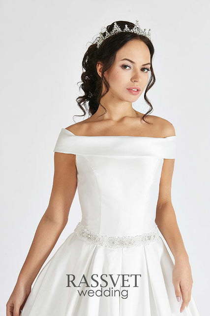 Свадебное платье Теслин. Силуэт А-силуэт. Цвет Белый / Молочный. Вид 4