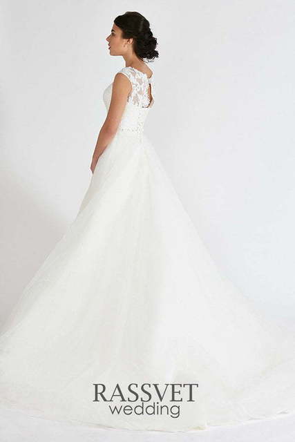 Свадебное платье Шанталь 1. Силуэт А-силуэт. Цвет Белый / Молочный. Вид 2