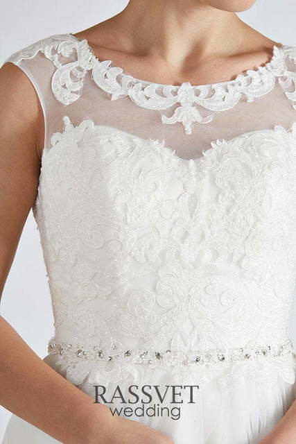 Свадебное платье Шанталь 1. Силуэт А-силуэт. Цвет Белый / Молочный. Вид 5