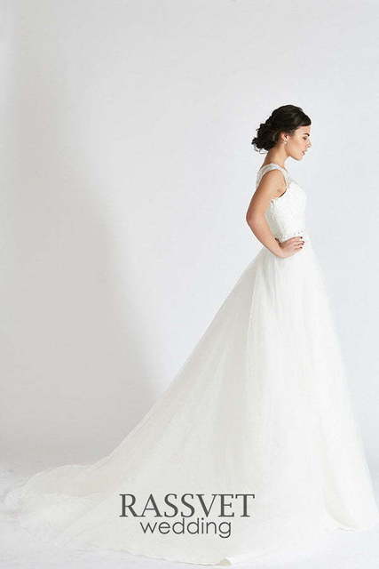 Свадебное платье Шанталь 1. Силуэт А-силуэт. Цвет Белый / Молочный. Вид 7