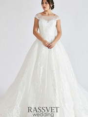 Свадебное платье Агнис. Силуэт А-силуэт. Цвет Белый / Молочный. Вид 1