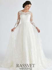 Свадебное платье Долорес. Силуэт А-силуэт. Цвет Белый / Молочный. Вид 1