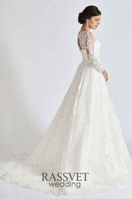 Свадебное платье Долорес. Силуэт А-силуэт. Цвет Белый / Молочный. Вид 2