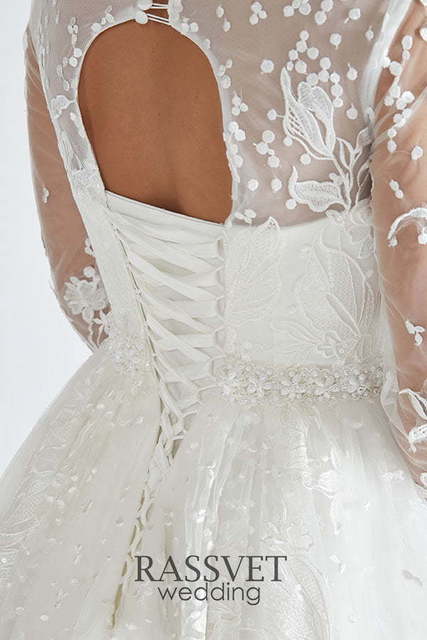 Свадебное платье Долорес. Силуэт А-силуэт. Цвет Белый / Молочный. Вид 6