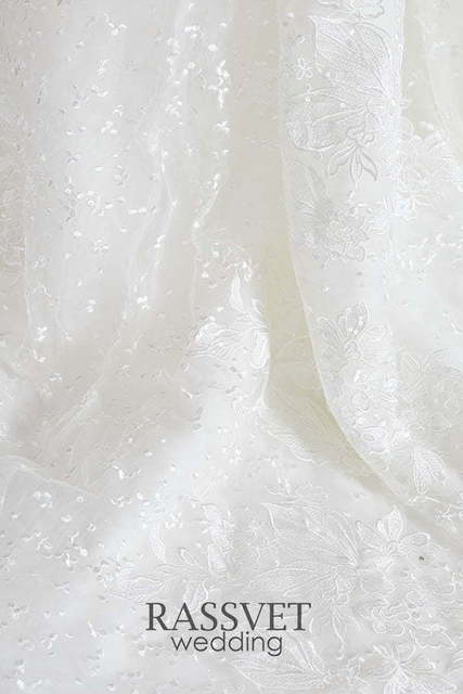 Свадебное платье Долорес. Силуэт А-силуэт. Цвет Белый / Молочный. Вид 7