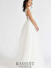 Свадебное платье Северина лайт. Силуэт А-силуэт. Цвет Белый / Молочный. Вид 2