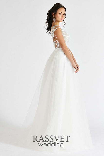 Свадебное платье Северина лайт. Силуэт А-силуэт. Цвет Белый / Молочный. Вид 2