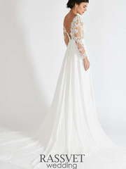 Свадебное платье Дианн. Силуэт А-силуэт. Цвет Белый / Молочный. Вид 2