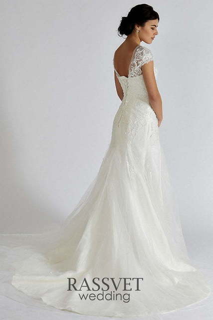 Свадебное платье Элиз. Силуэт Рыбка. Цвет Белый / Молочный. Вид 2