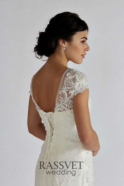 Свадебное платье Элиз. Силуэт Рыбка. Цвет Белый / Молочный. Вид 4