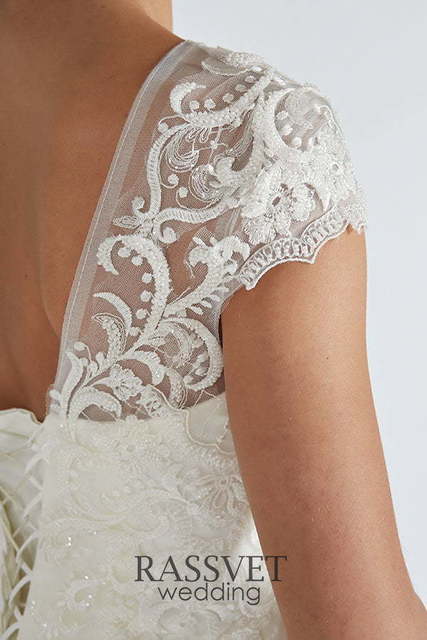 Свадебное платье Элиз. Силуэт Рыбка. Цвет Белый / Молочный. Вид 6