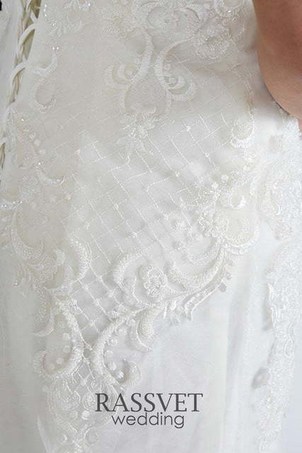 Свадебное платье Элиз. Силуэт Рыбка. Цвет Белый / Молочный. Вид 7