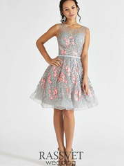 Свадебное платье Астра. Силуэт А-силуэт. Цвет Пепельный / Металлик. Вид 1