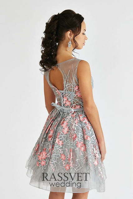 Свадебное платье Астра. Силуэт А-силуэт. Цвет Пепельный / Металлик. Вид 2