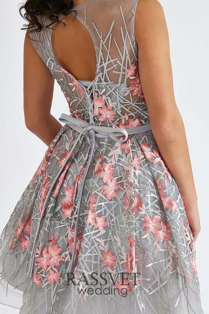 Свадебное платье Астра. Силуэт А-силуэт. Цвет Пепельный / Металлик. Вид 4