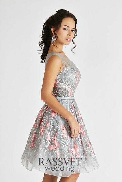 Свадебное платье Астра. Силуэт А-силуэт. Цвет Пепельный / Металлик. Вид 5