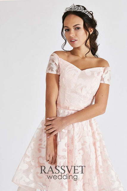 Свадебное платье Софит. Силуэт А-силуэт. Цвет оттенки Розового. Вид 3