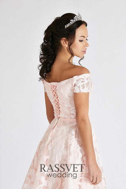 Свадебное платье Софит. Силуэт А-силуэт. Цвет оттенки Розового. Вид 4