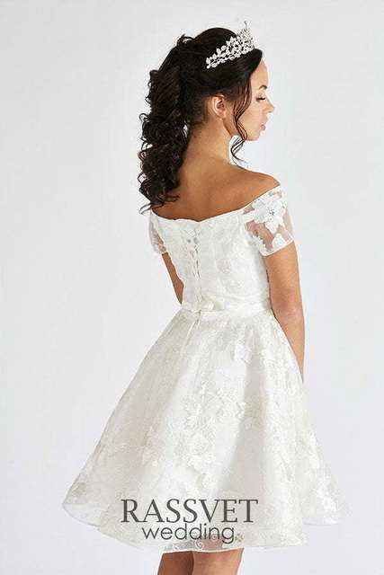 Свадебное платье Эдит. Силуэт А-силуэт. Цвет Белый / Молочный. Вид 2