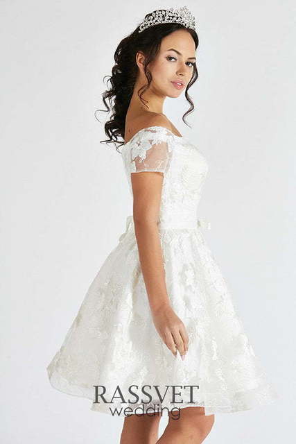 Свадебное платье Эдит. Силуэт А-силуэт. Цвет Белый / Молочный. Вид 4