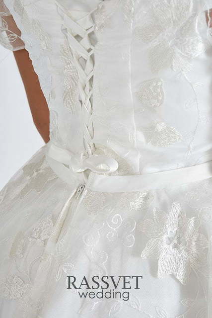 Свадебное платье Эдит. Силуэт А-силуэт. Цвет Белый / Молочный. Вид 6