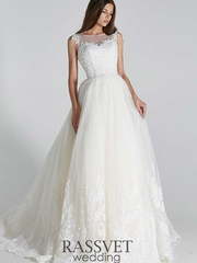 Свадебное платье Афродита Нюд. Силуэт А-силуэт. Цвет Белый / Молочный. Вид 1