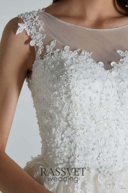 Свадебное платье Афродита Нюд. Силуэт А-силуэт. Цвет Белый / Молочный. Вид 6