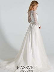 Свадебное платье Луана. Силуэт А-силуэт. Цвет Белый / Молочный. Вид 2