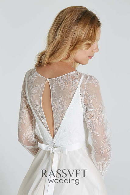 Свадебное платье Луана. Силуэт А-силуэт. Цвет Белый / Молочный. Вид 6